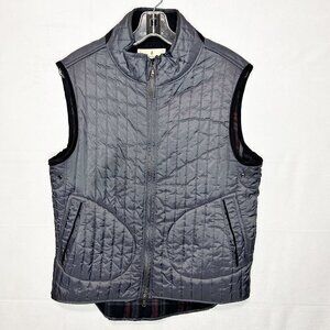 Southern Pines Men Gray Quilted Vest Full Zip Flannel-Lined Sz M
